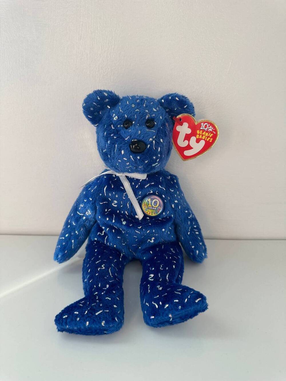 Ty Beanie Baby Decade Bear the Royal Blue Bear (8.5 inch)